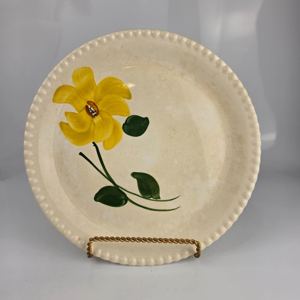 Blue Ridge Southern Potteries Yellow Nocturne Chop Plate‎ Hand Painted USA